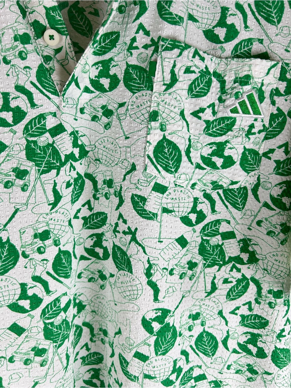 Adidas Men’s Play Green Graphic Golf Polo Shirt Size XL HS9054 Stretch EUC - Picture 7 of 14